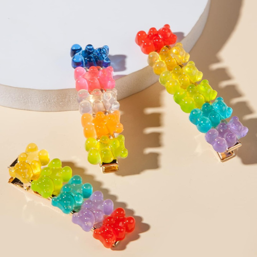 Rainbow Gummy Bear Hair Clips